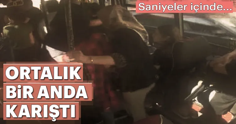 Minibüsteki dehşet anları kamerada!