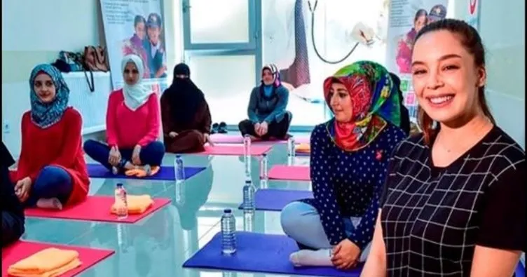 Azra Akın göçmen kadınlarla pilates yaptı