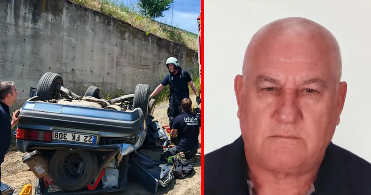 Tekirdağ’da otomobil 3 metrelik menfeze uçtu: Sürücü hayatını kaybetti
