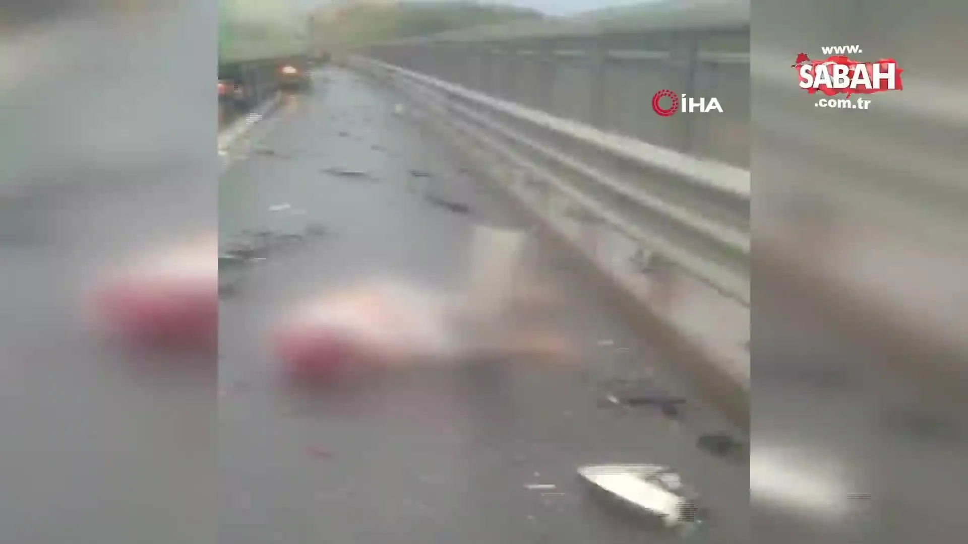 son dakika kuzey marmara otoyolu nda feci kaza bogazina bariyer saplanan bir kisinin kafasi govdesinden ayrildi video
