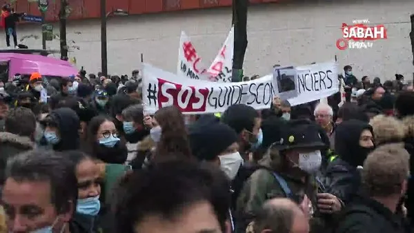 Fransa'da güvenlik yasası karşıtı protestoda şiddet olayları patlak verdi: 22 gözaltı | Video