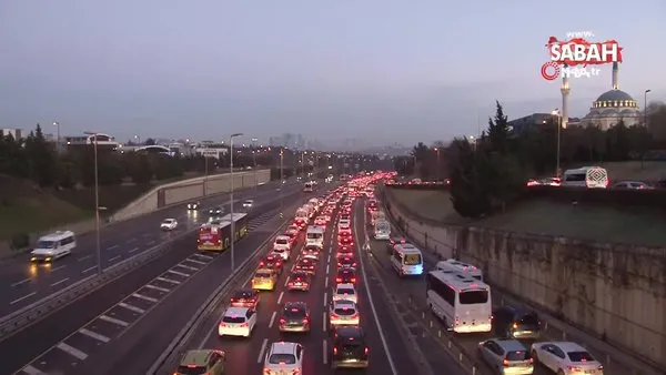 Kısıtlama sonrası İstanbul'da trafik yoğunluğu | Video