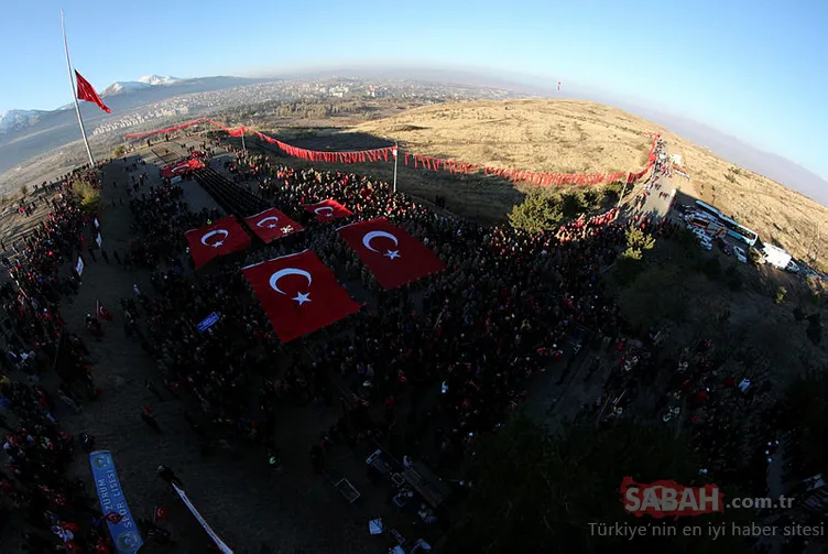 Binlerce Erzurumlu 141 yıl önceki gibi Tabyalara yürüdü