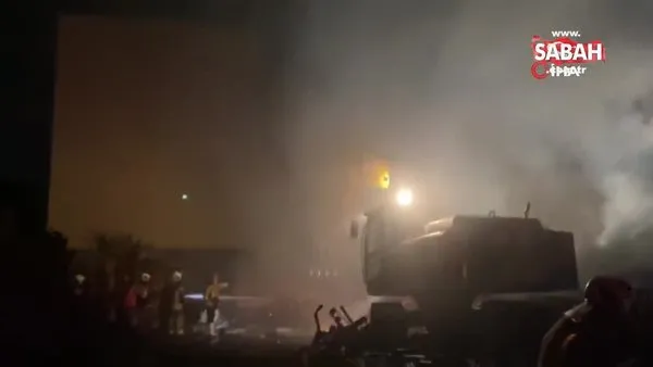 Ankara'da palet üretilen iş yerinde çıkan yangın söndürüldü | Video