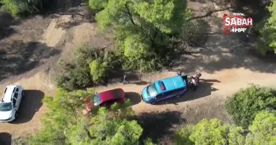Ormanlık alanda önce drona sonra jandarmaya yakalandı | Video