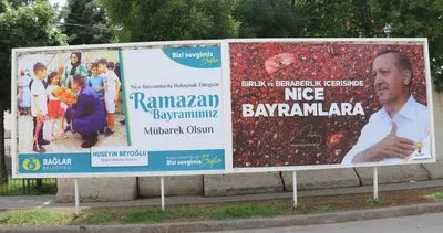 Diyarbakır’da Cumhurbaşkanı Erdoğan’ın bayram kutlaması bilboardlarda