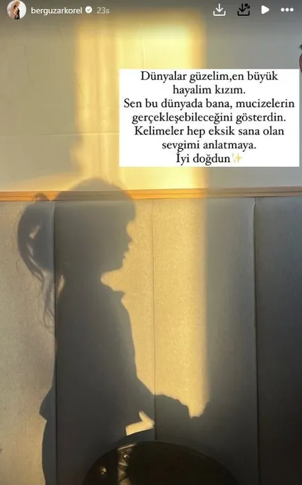 Bergüzar Korel’den 3 yaşına basan minik kızı Leyla’ya duygu yüklü sözler! Kelimeler hep eksik sana olan sevgimi anlatmaya