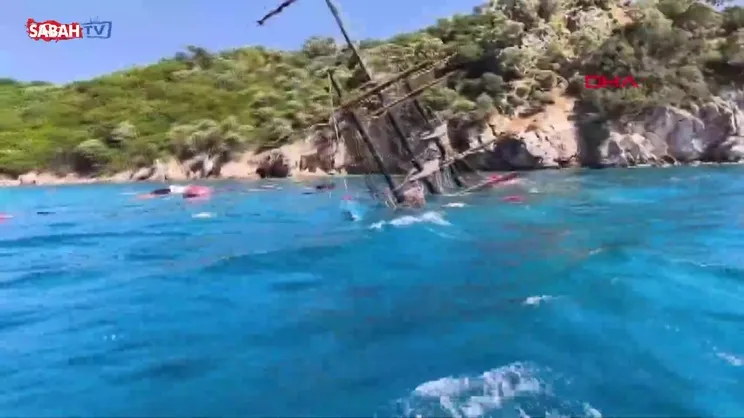 Marmaris'te tur teknesi battı