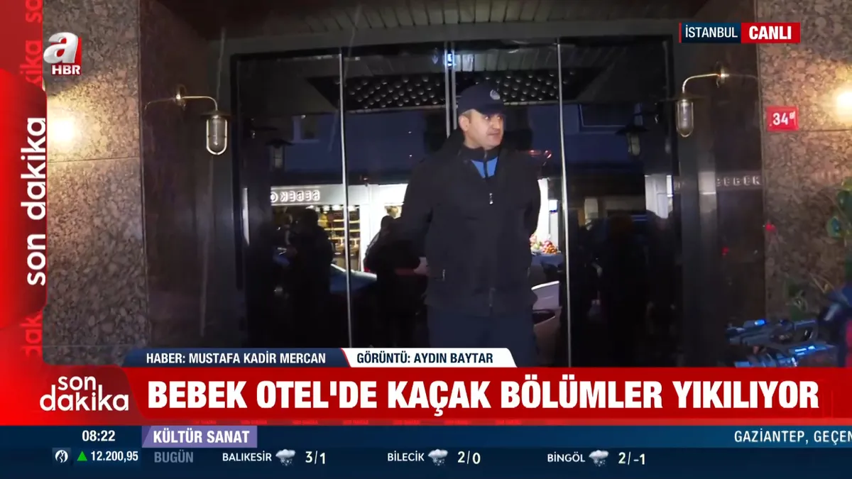 Bebek otelde kaçak bölümlerin yıkımına başlandı Bebek otelde kaçak bölümlerin yıkımına başlandı