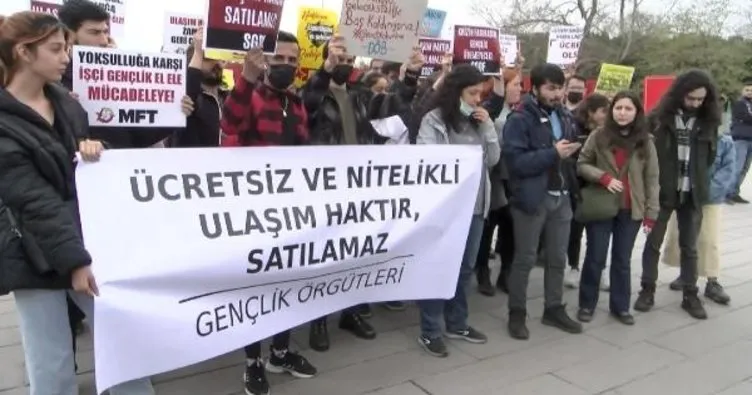 Üniversite öğrencileri, İBB önünde ulaşım zammını protesto etti