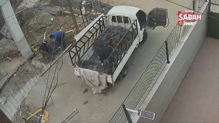 Büyükçekmece’de 2 ton demir, dakikalar içinde böyle çalındı | Video