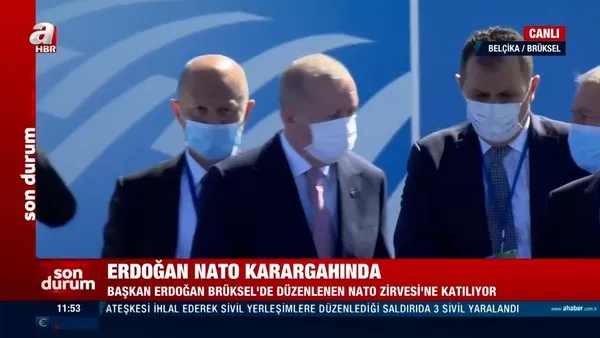 SON DAKİKA: Başkan Erdoğan NATO karargahında! Brüksel'deki tarihi zirveden ilk görüntüler...
