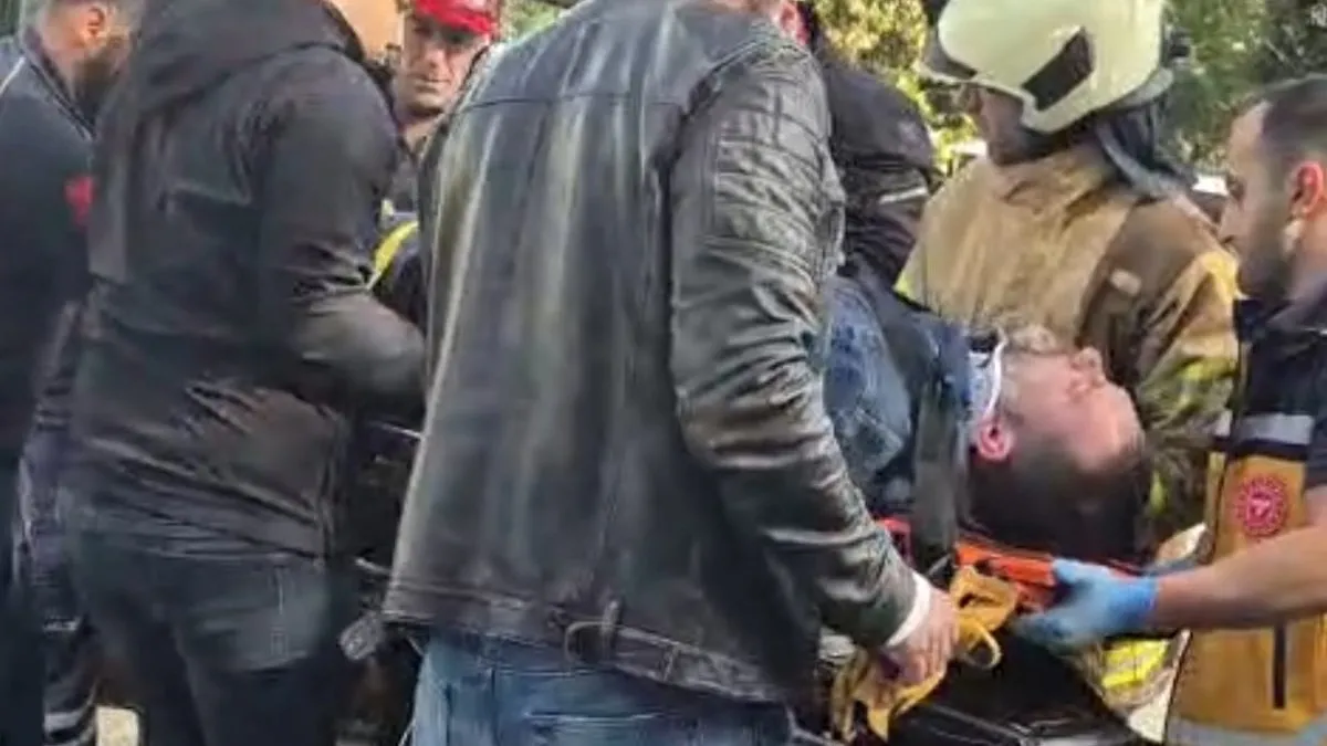 Araçla motosikletin çarpıştığı kazada ilk müdahaleyi şoförün arkadaşı yaptı
