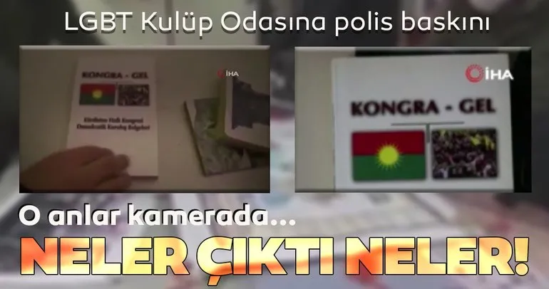 Son dakika haberi: LGBT Kulüp Odasına polis baskını! PKK terör örgütü amblemli kitap ele geçirildi