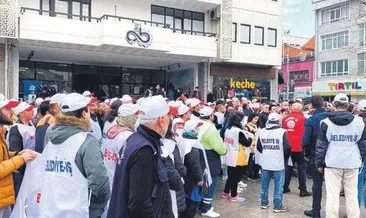 Çorlu Belediyesi’nde işçilerden protesto