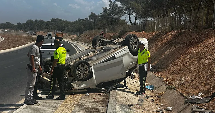 Çalıntı araçla takla attılar: 4 yaralı