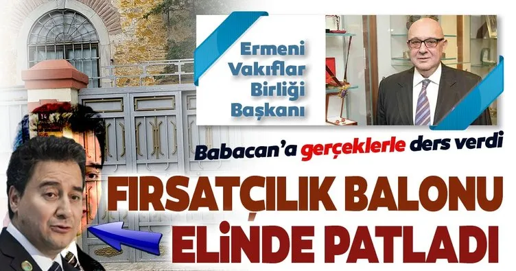 Ermeni Vakıflar Birliği Başkanı Şirinoğlu, Babacan’a gerçeklerle ders verdi