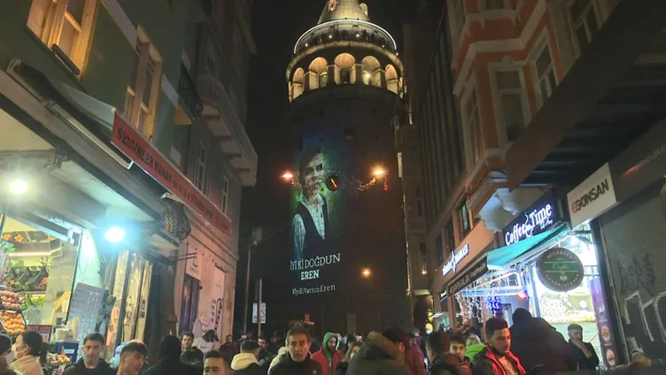 Eren Bülbül’ün doğum gününe özel görseller Galata Kulesi’ne yansıtıldı!