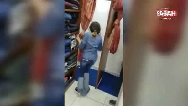 Kot pantolonları üst üste giyerek çalmaya çalışan kadın böyle yakalandı!