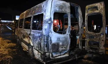 Şişli’de servis minibüsü yandı #edirne
