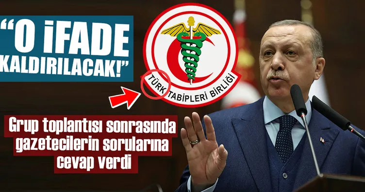 Cumhurbaşkanı Erdoğan açıkladı! Tabipler Birliği'nden 'Türk' ifadesi kaldırılacak