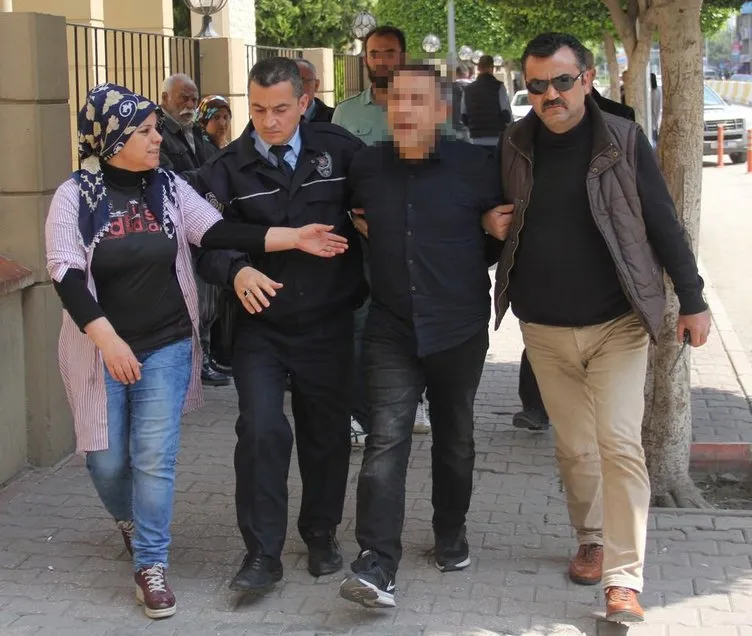 Cezaevi firarisi yakalanınca adliye kapısına kafa attı