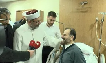 Diyanet İşleri Başkanı Erbaş Fatih Camisi imamı Galip Usta’yı ziyaret etti