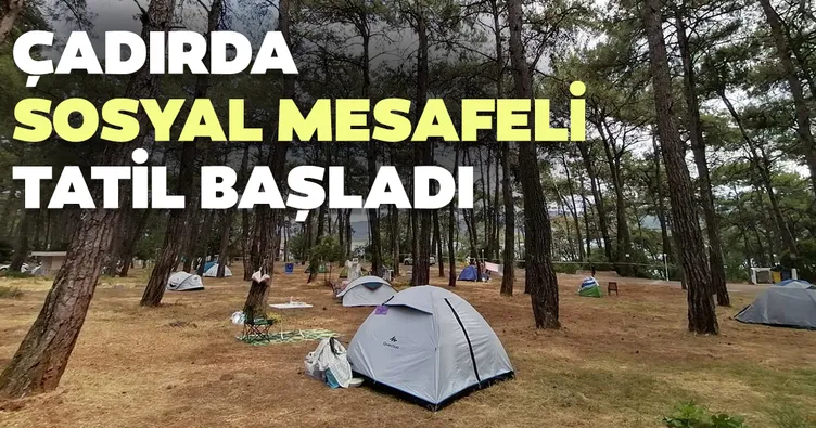 Çadırda sosyal mesafeli tatil…