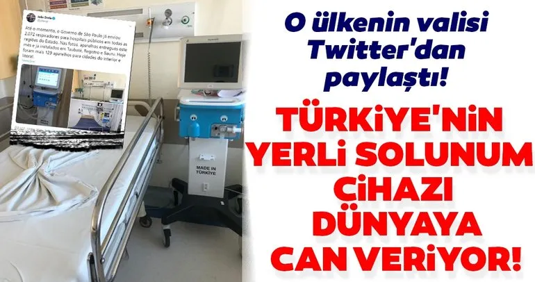 O ülkenin valisi Twitter’dan paylaştı! Türkiye’nin yerli solunum cihazı dünyaya can veriyor