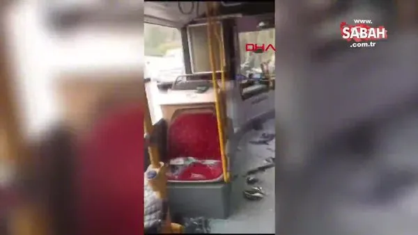 Sarıyer'de İETT otobüsü ile kamyonet çarpıştı | Video