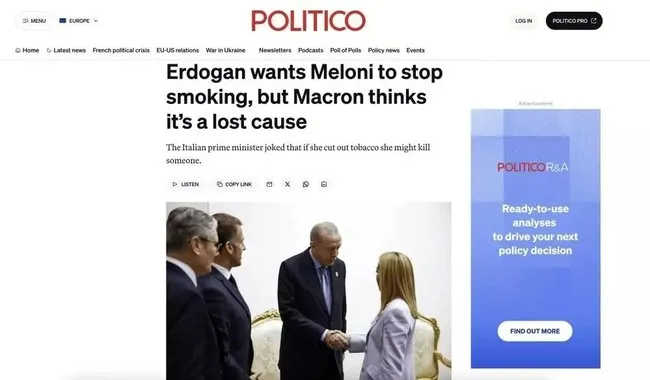 Dünya bu diyaloğu konuşuyor: Erdoğan’ın Meloni’ye sigarayı bırakma tavsiyesi manşetlerde!