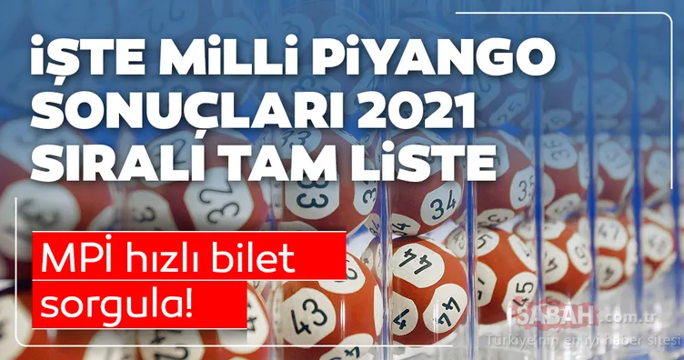 Yılbaşı çekiliş sonuçları öğren 2020 Milli Piyango sonuçları 2021 yılbaşı çekilişi sonuçları sorgulama