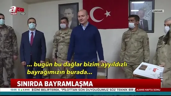 İçişleri Bakanı Süleyman Soylu, sınırda Mehmetçiklerle bayramlaştı | Video