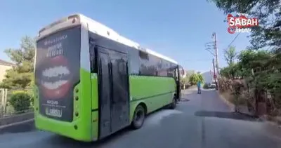Özel halk otobüsünde yangın paniği: Yolcular tahliye edildi | Video