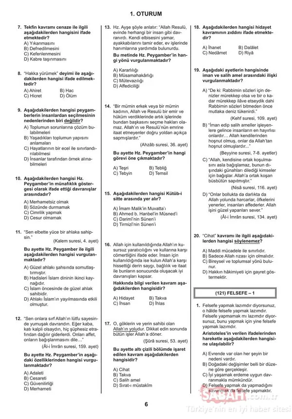 AÖL soruları ve cevapları 2019 yayınlandı! 6-7 Nisan MEB Açık Lise AÖL sınav soruları ve cevapları!