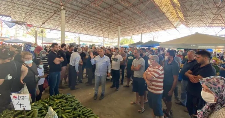 Afet toplanma alanına pazar yeri