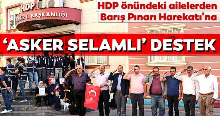 HDP önündeki ailelerden Barış Pınarı Harekatı’na ‘asker selamlı’ destek