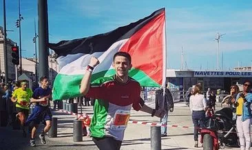 O atlet, Özgür Filistin için koştu