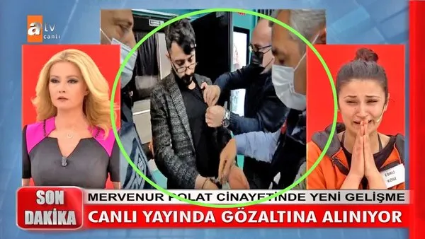 SON DAKİKA: Müge Anlı'da polis kelepçesi şoku! Mervenur Polat cinayeti katil zanlısını canlı yayında böyle götürdüler... | Video