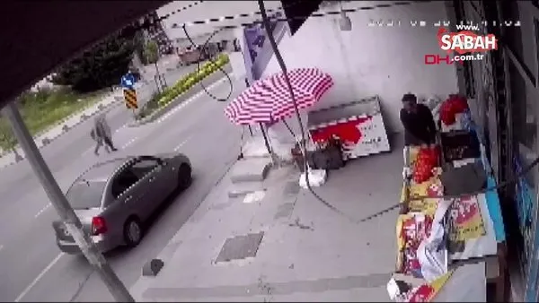 İstanbul Arnavutköy'de minibüsün kadına çarptığı anlar kamerada
