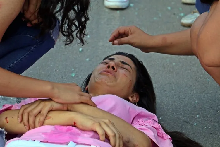Genç kız, metrelerce savrulup acı içerisinde yere yığıldı