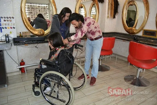 Gaziantep'te bedensel engelli Beyza, saçlarını lösemili çocuklar için bağışladı