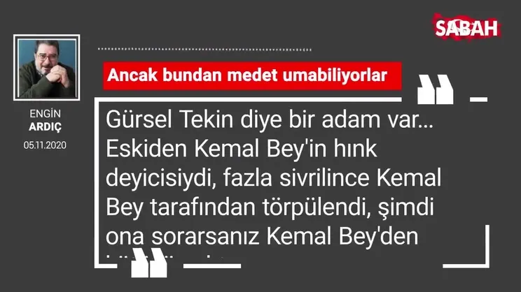 Engin Ardıç 'Ancak bundan medet umabiliyorlar'