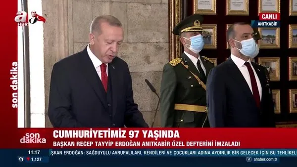 Son dakika! Cumhurbaşkanı Erdoğan Anıtkabir Özel Defteri'ni imzaladı | Video