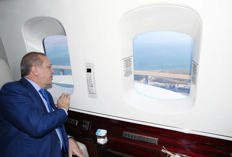 Erdoğan İzmit Köprüsünü havadan inceledi