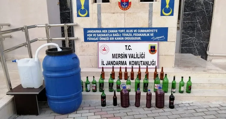 Jandarma 239 litre kaçak içki ele geçirdi