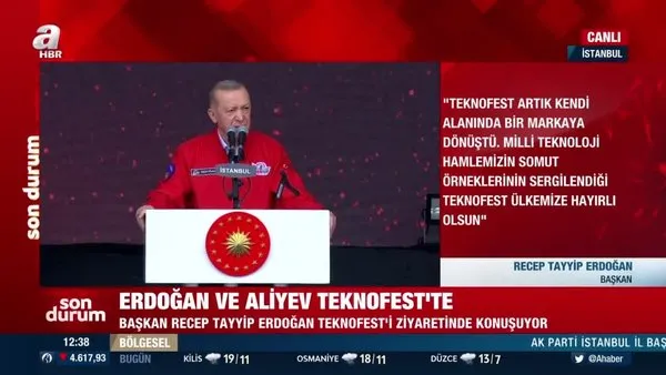 Başkan Erdoğan'dan TEKNOFEST'te önemli açıklamalar | Video