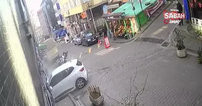 Beşiktaş’ta fren yerine gaza basan kadın sürücü bir kadına çarpıp eve daldı | Video