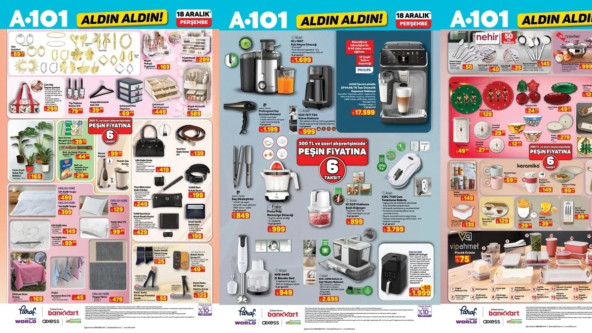ALDIN ALDIN FIRSATLARI! A101 aktüel 18 Aralık 2025: Ev ürünlerinde büyük indirim!