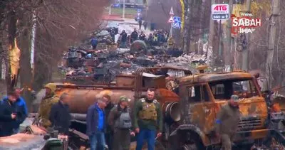 Bucha’da imha edilen Rus konvoyu görüntülendi | Video